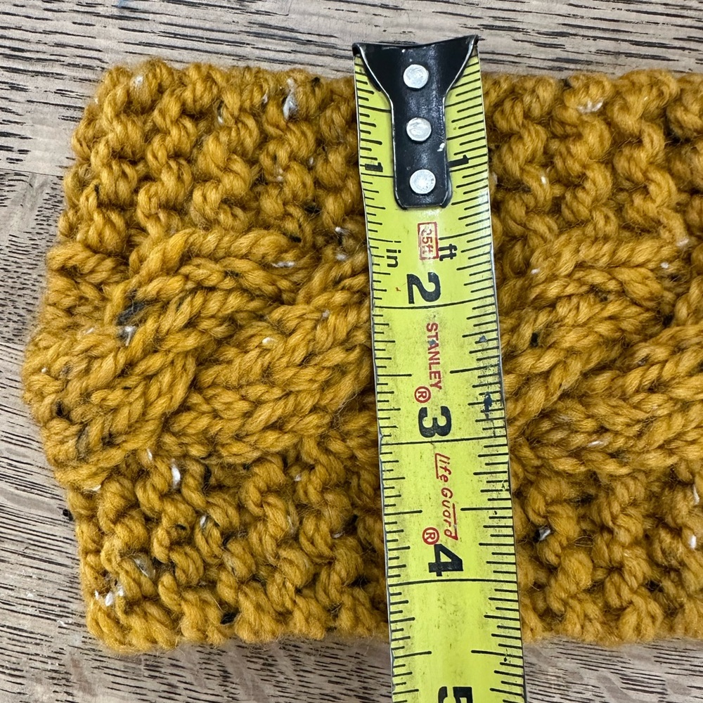 Handmade NWT NEW Wool Knitted Winter Headband Ear Band Warmer Mustard - Picture 4 of 6
